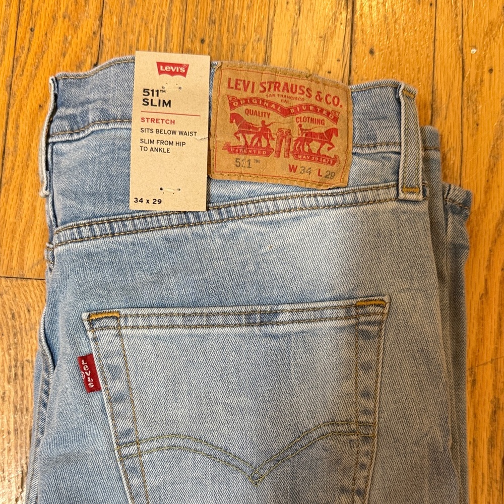 Levi's 511 Slim Stretch Denim in Light Blue
